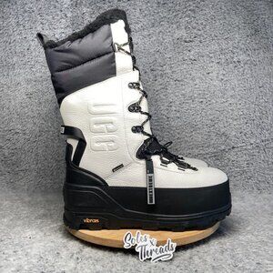 UGG Shasta TALL Gore-TEX Leather Boot Size 10 Men = 11 Women White Black 1151850